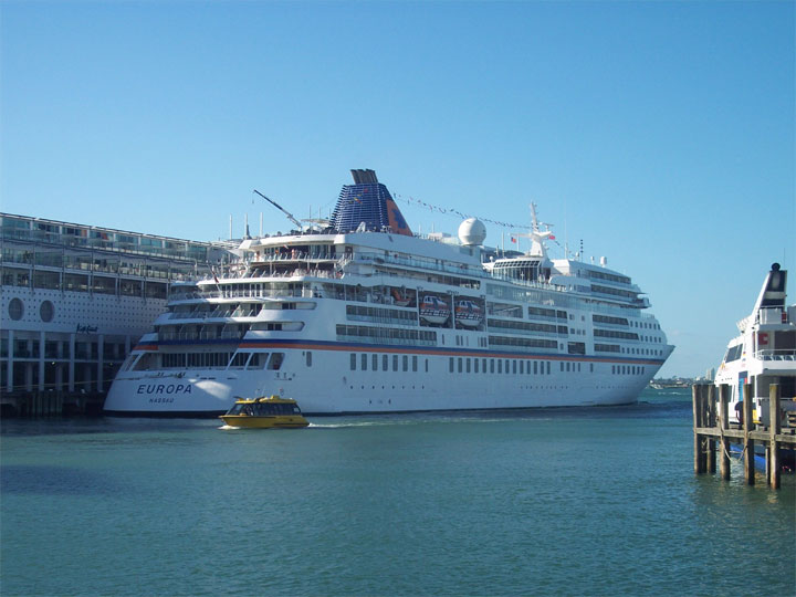 Passenger vessel Europa in Auckland Harbour