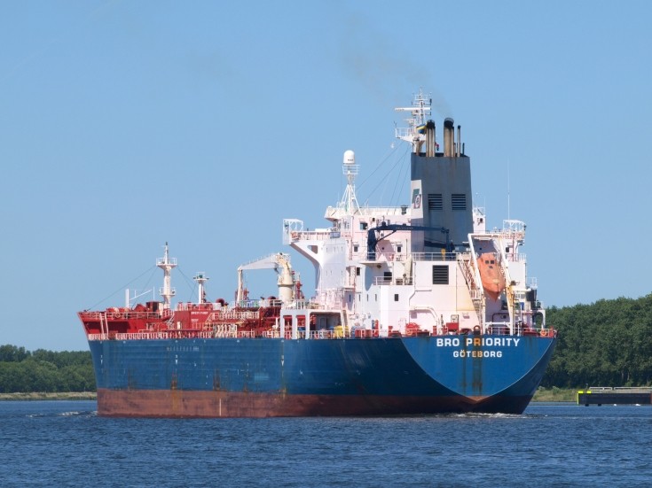 Tanker Bro Priority just passed by