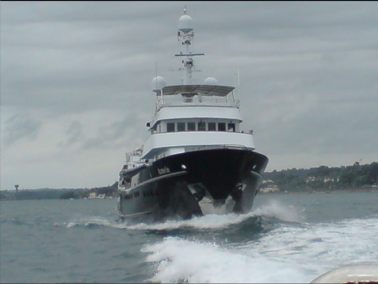 Commercial Yacht Asteria leaving Cork harbour