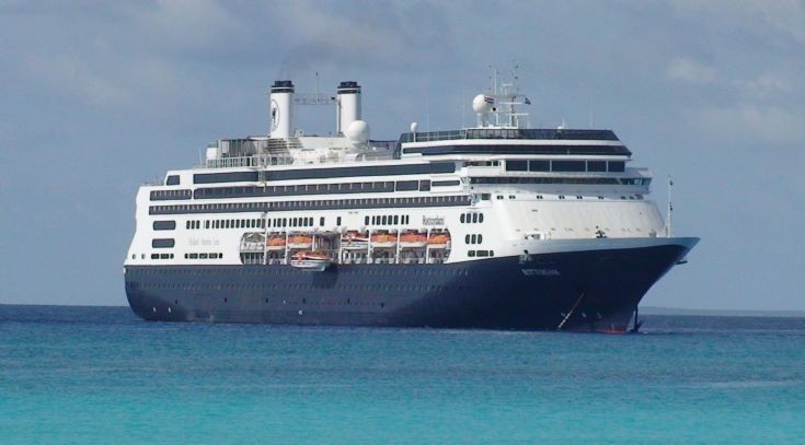 Cruise liner Rotterdam anchored