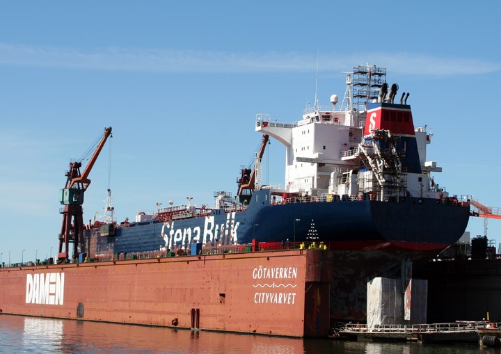 Stena Concept - stern view in dry dock