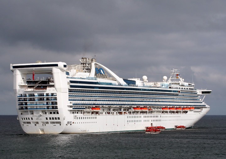 Grand Princess anchored off Helsingborg, Sweden