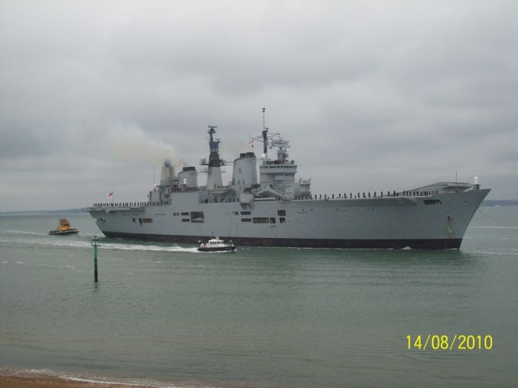 HMS ARK ROYAL returning to Portsmouth