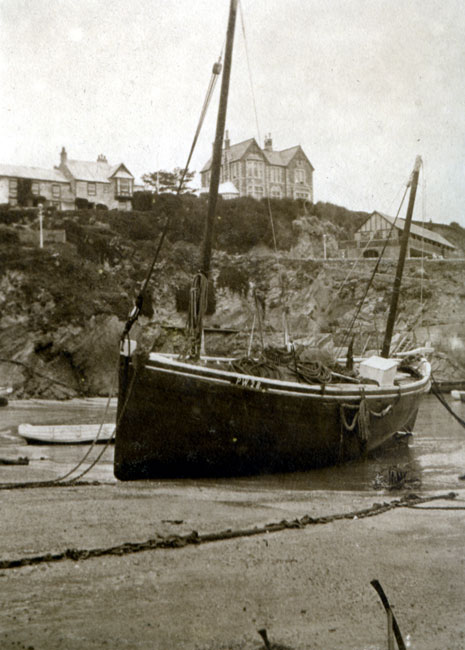 Padstow Trawler W 28 in Cornish harbour