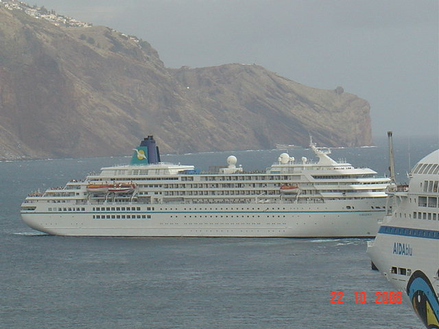 Cruise ship Amadea departing