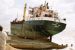 Close to a freighter... on the beach